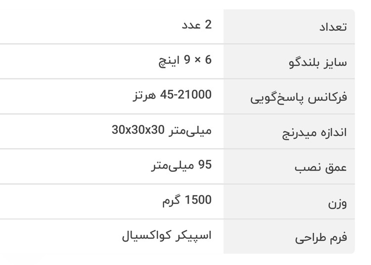 اسپيكر خودرو جى بى ال مدل GTO963 بسته دو عددى